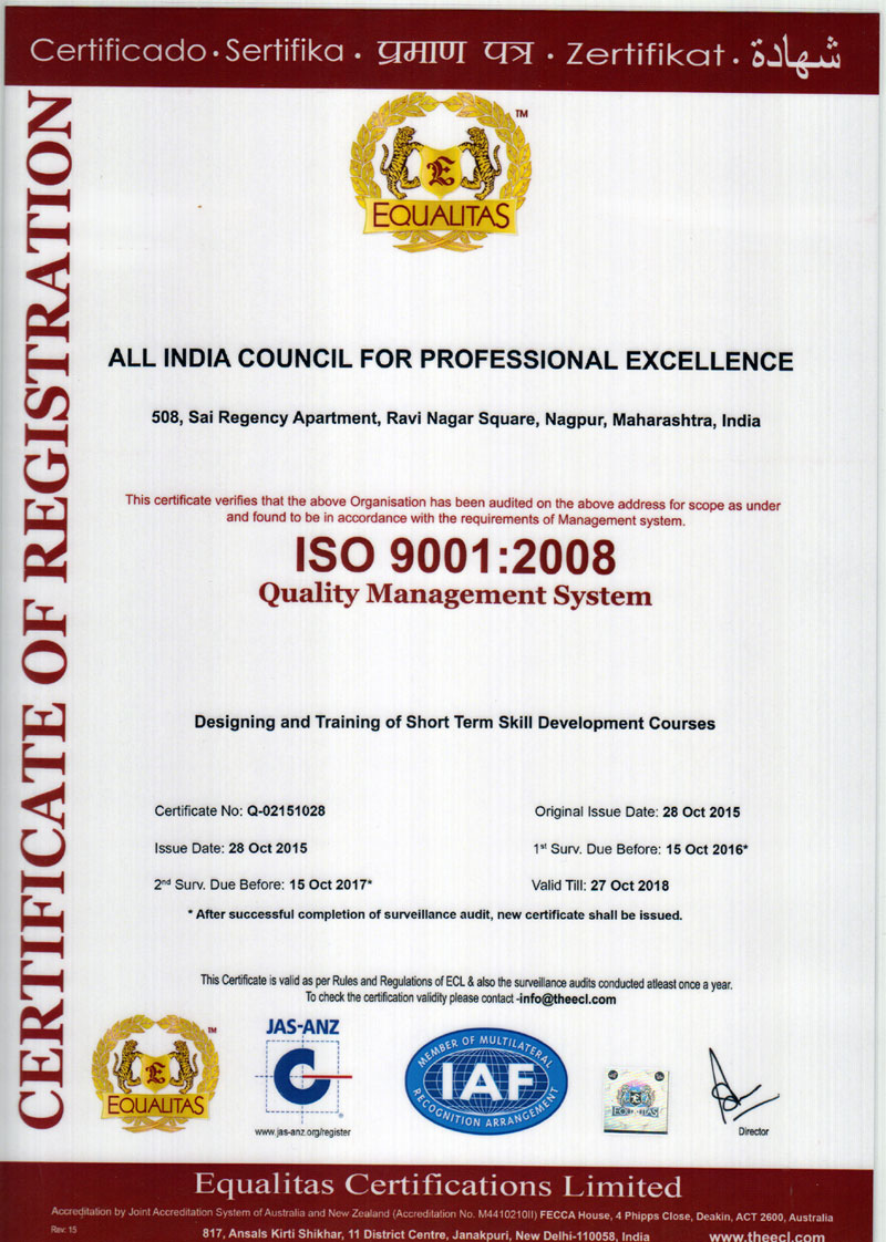 ISO 9001 JAS-ANZ Certificate - AICPE